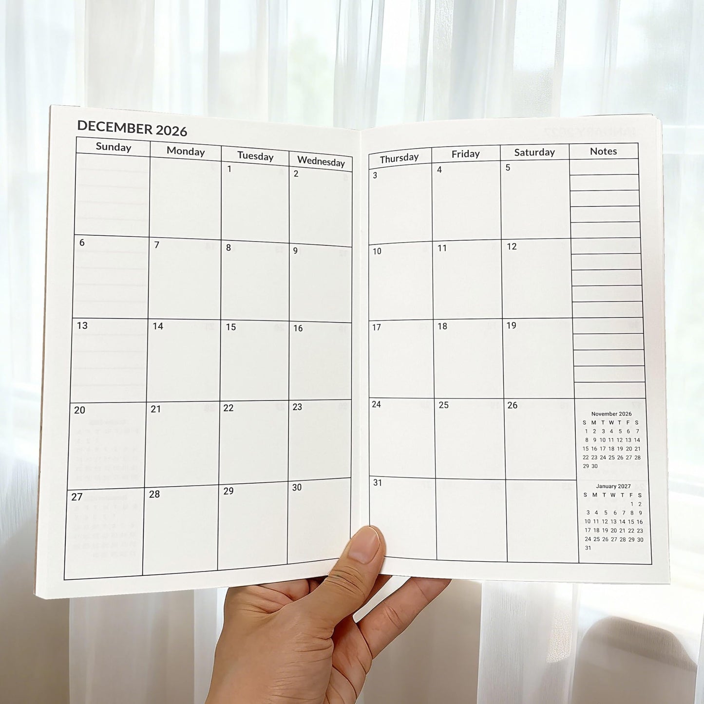 A5 Calendar Planner July 2026 - June 2028, Travelers Notebook Inserts for 2 Years, Monthly Calendar & Important Dates & Line & Dotted, 100gsm Paper