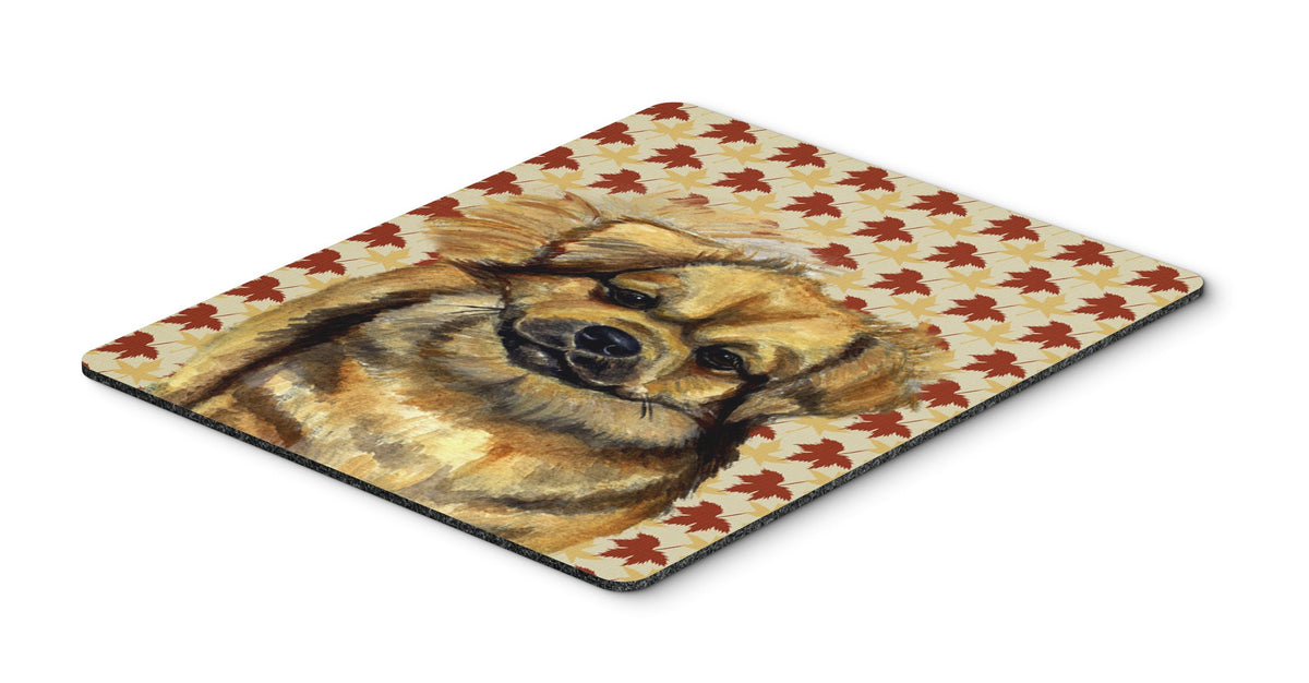 Caroline's Treasures LH9124MP Tibetan Spaniel Fall Leaves Portrait Mouse Pad, Hot Pad or Trivet for Home Office Gaming Working Computers Laptop Mouse