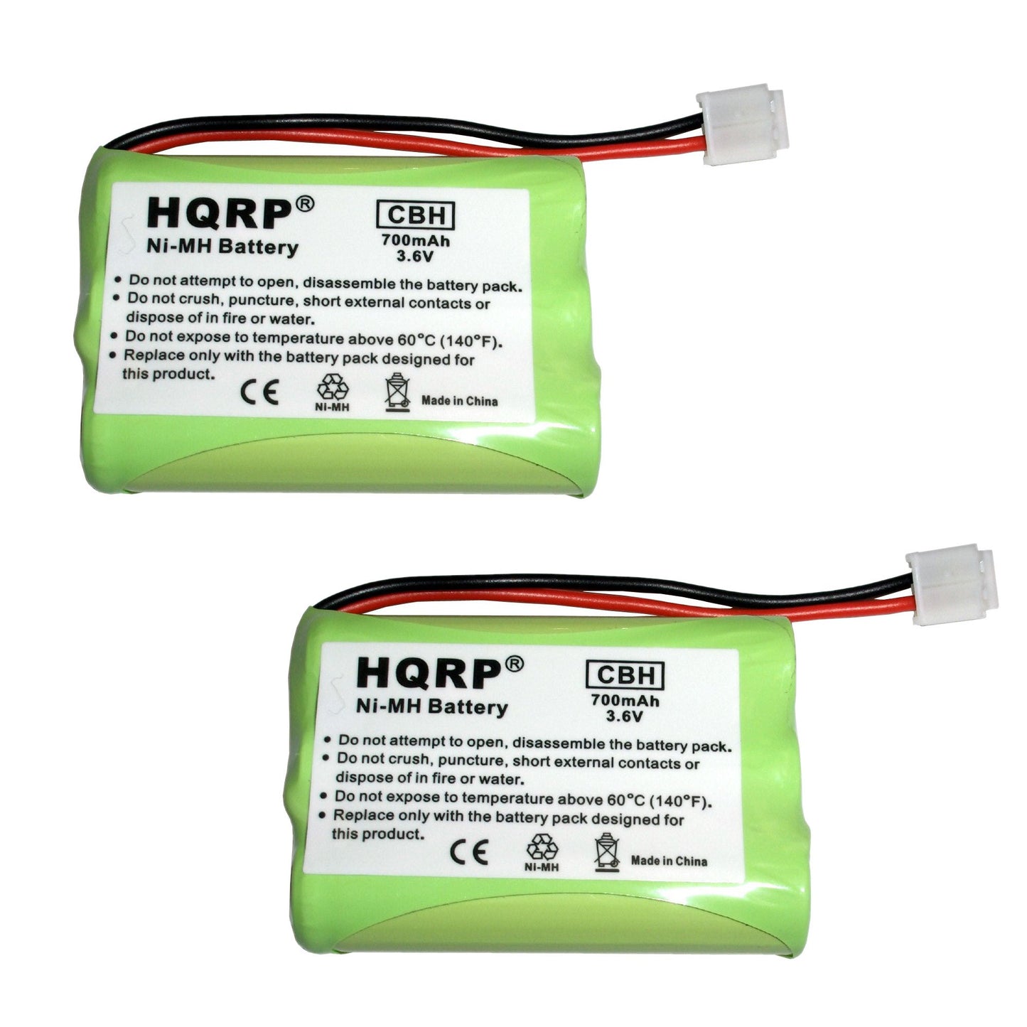 HQRP 2-Pack Phone Battery Compatible with AT&T/Lucent E5911, E5912B, E5913B, E5914, E5914B, E5917