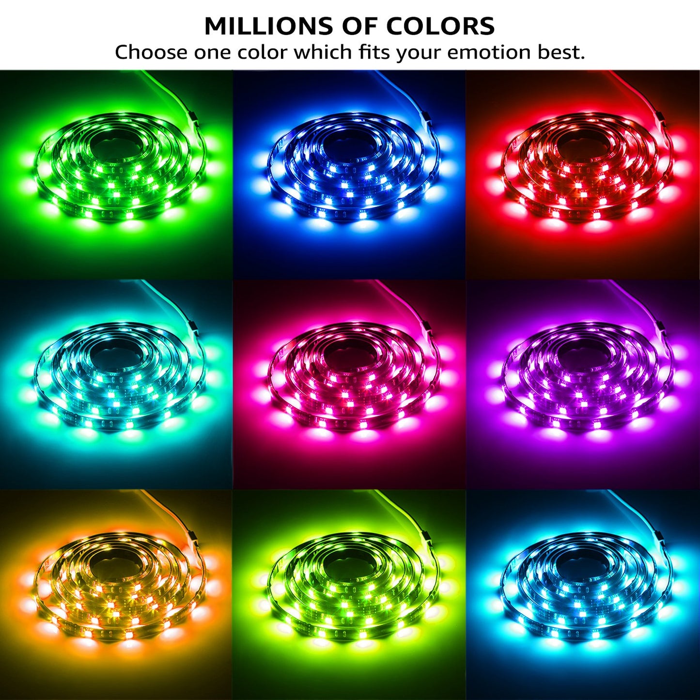 TORCHSTAR LED Smart TV Backlight Kit Multi-Color, Compatible with Alexa, App Control, 4pcs of Waterproof Strip Lights, Flexible Strips for Home