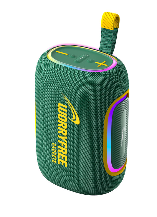 Portable Wireless Waterproof Bluetooth Speaker, 65W Output, 8000mAh Battery, RGB Lights, EQ Modes, 10M Range, TWS Connection, AUX/TF Card (Green)