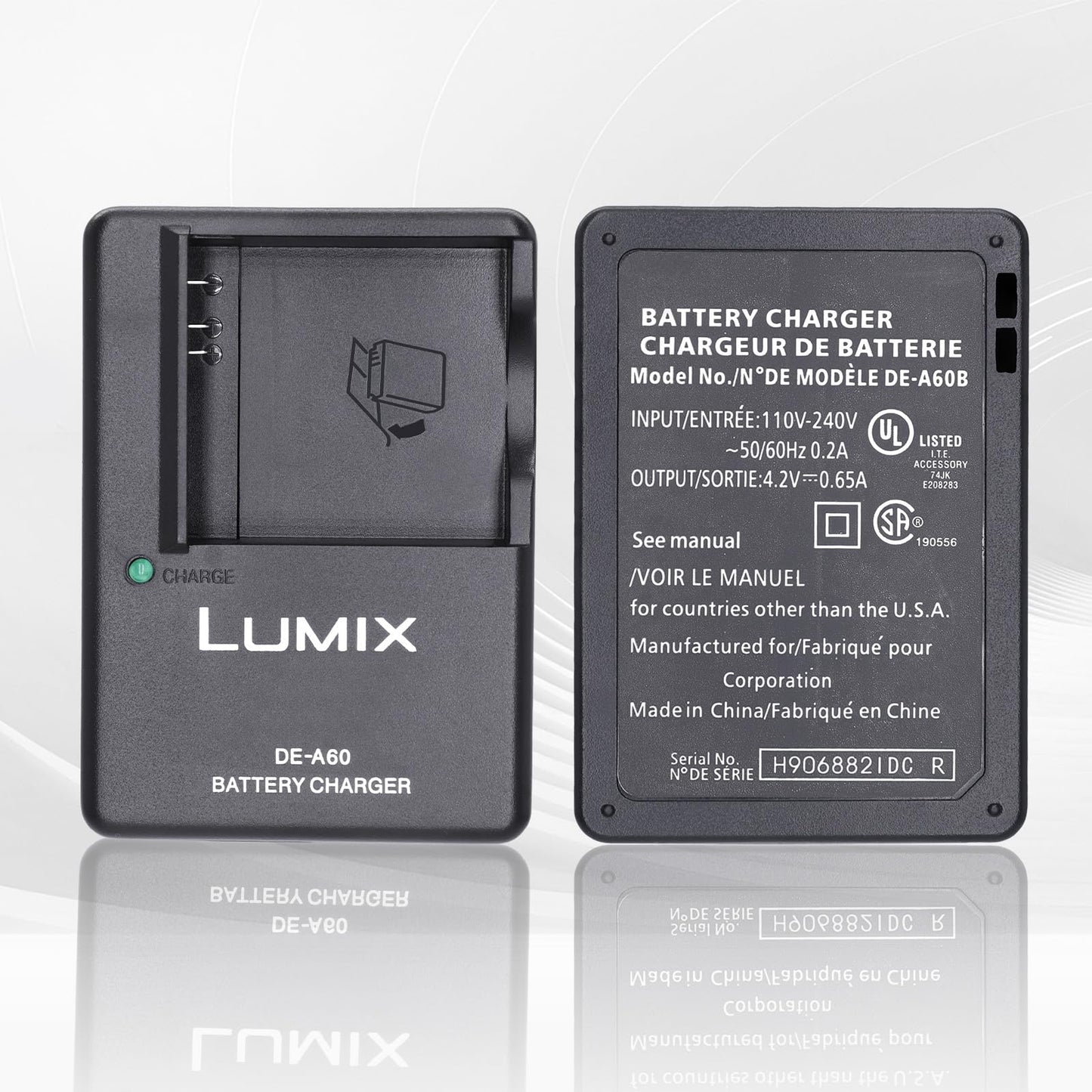 DE-A60 A60 A60B Battery Charger for Panasonic Camera?LUMIX DEA60 DMW-BCF10 BCF10E BCF10PP CGA-S009 CGA-S009E CGA-S/106D S/106C F3 FH22 FS15 FH1 DE-A59