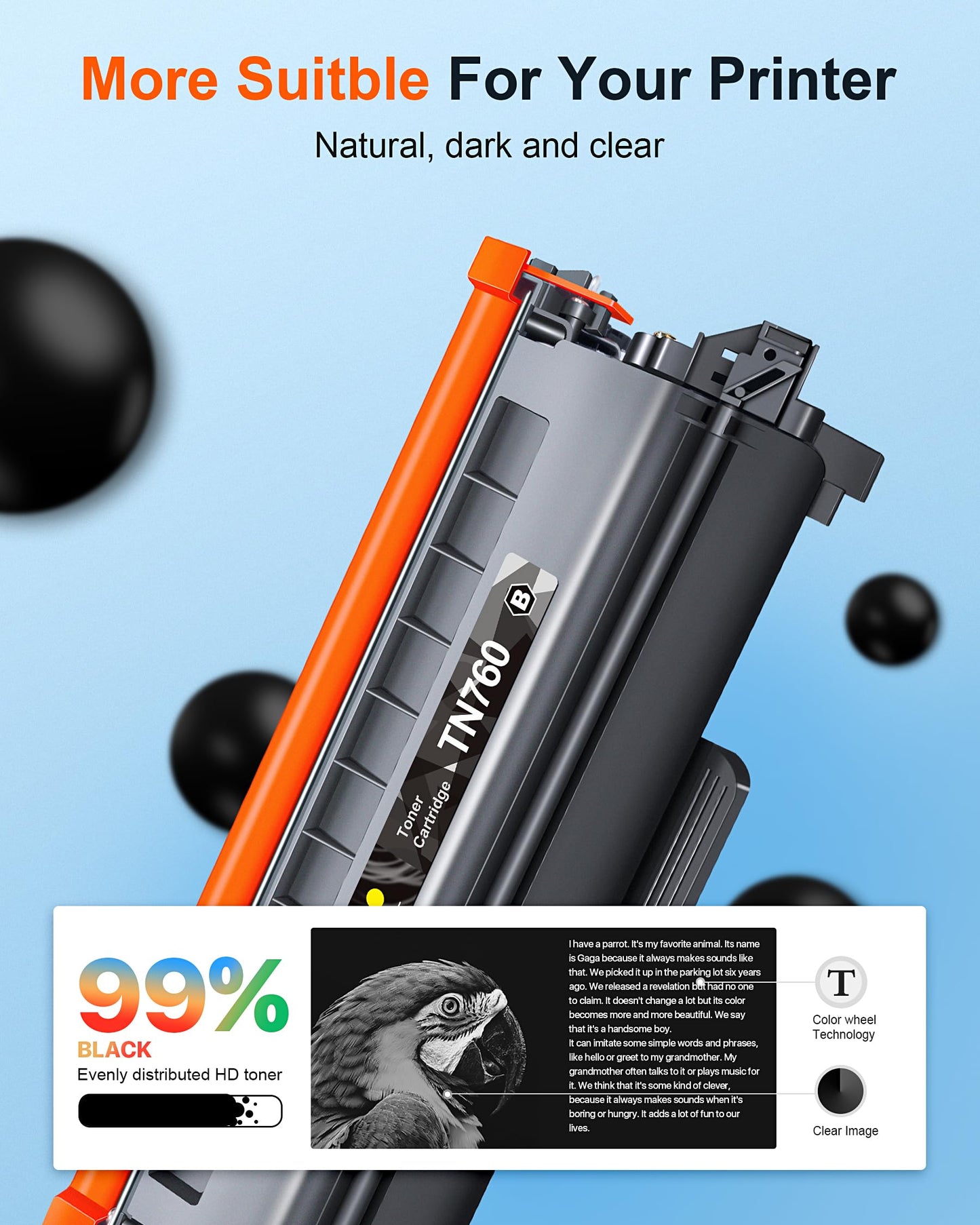 E-Z Ink Pro TN-760 TN760 Toner for Brother Printer Replacement for Brother TN760 TN730 TN-730 to Use with HL-L2350DW HL-L2395DW HL-L2390DW HL-L2370DW