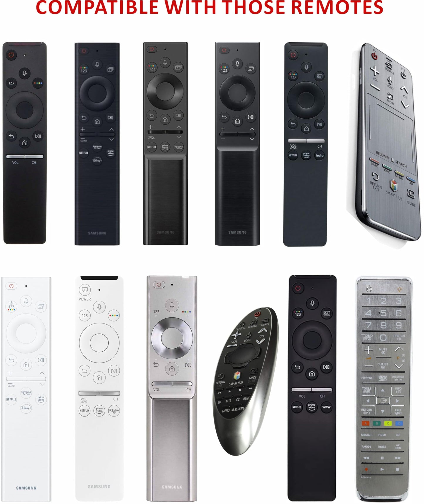 Replacement for Samsung Universal Remote, Universal Remote for Samsung TV 2025-2015 with YouTube, Net, Prime Shortcuts, TM2440A, Infrared, No Voice