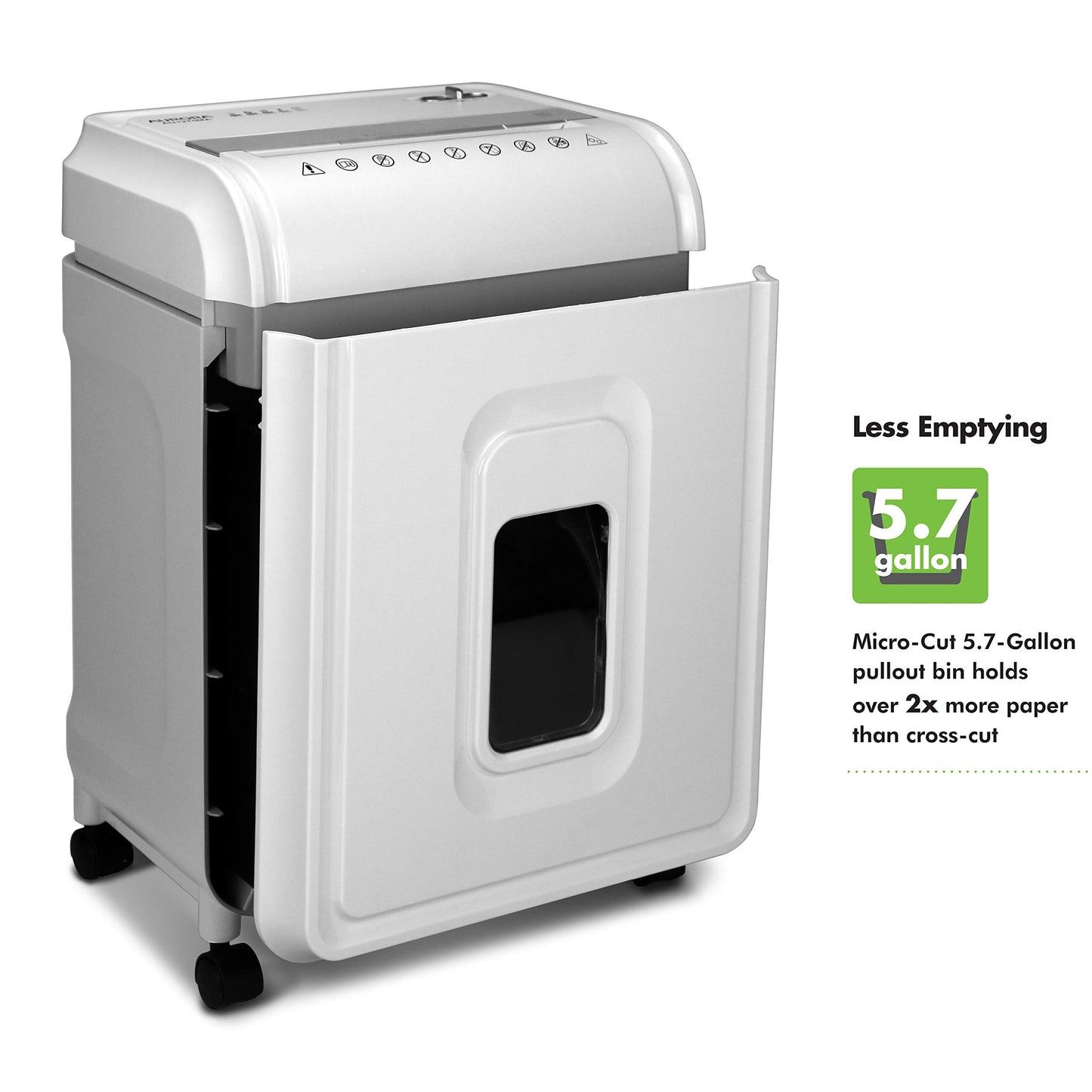 Aurora AU1480MA Professional Grade 14-Sheet Micro-Cut Paper and CD/Credit Card Shredder/ 30 Minutes Continuous Run Time, White/Gray