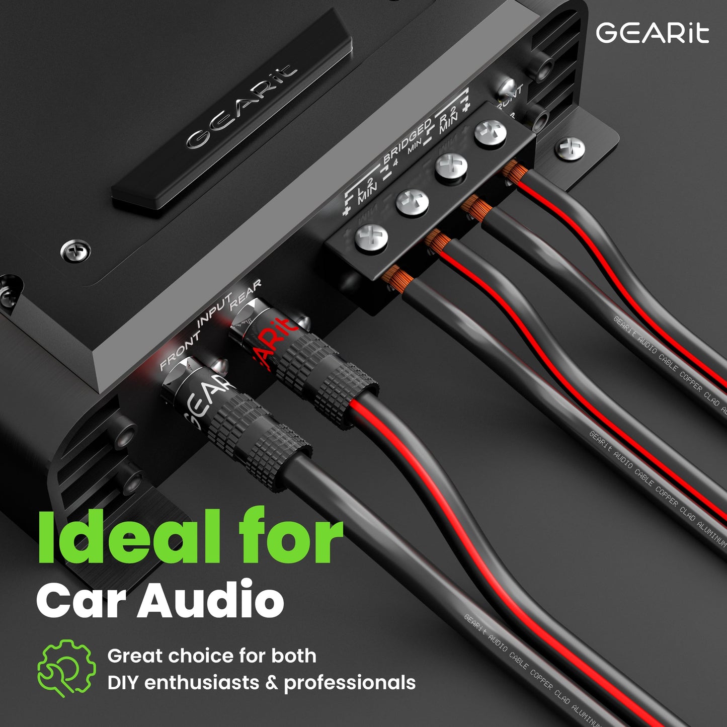 GEARit 16 Gauge Speaker Wire 500 ft,16 Gauge Wire with Foot Markers & Polarity Markings,Flexible Speaker Cable for Car Audio & Home Theater
