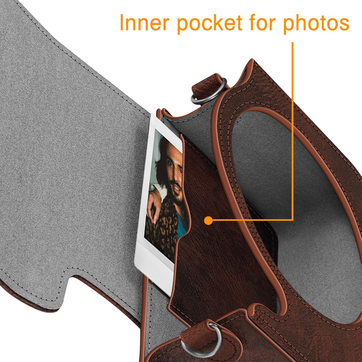Fintie Protective Case for Fujifilm Instax Square SQ40 / SQ1 Instant Camera - Premium Vegan Leather Bag Cover with Removable Adjustable Strap, Vintage