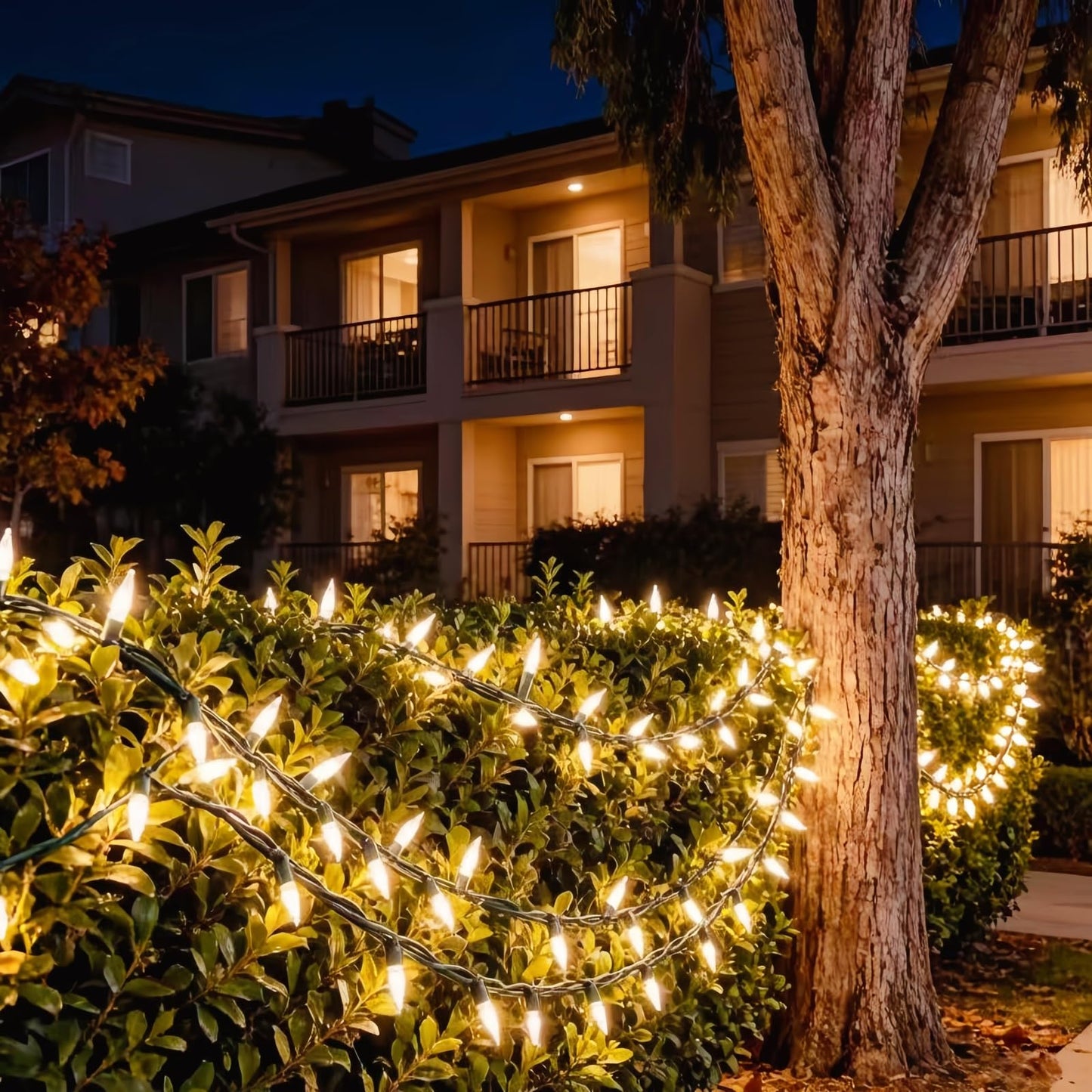 JinBest 150 LED Warm White Christmas Lights, UL Certified 22# Green Wire 50 Ft, Commercial Grade Decorative Lighting String, for Indoor and Outdoor