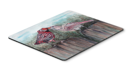 Caroline's Treasures 8981MP Red Bird Feeding Mouse Pad, Hot Pad or Trivet for Home Office Gaming Working Computers Laptop Mouse Mat,Washable Large