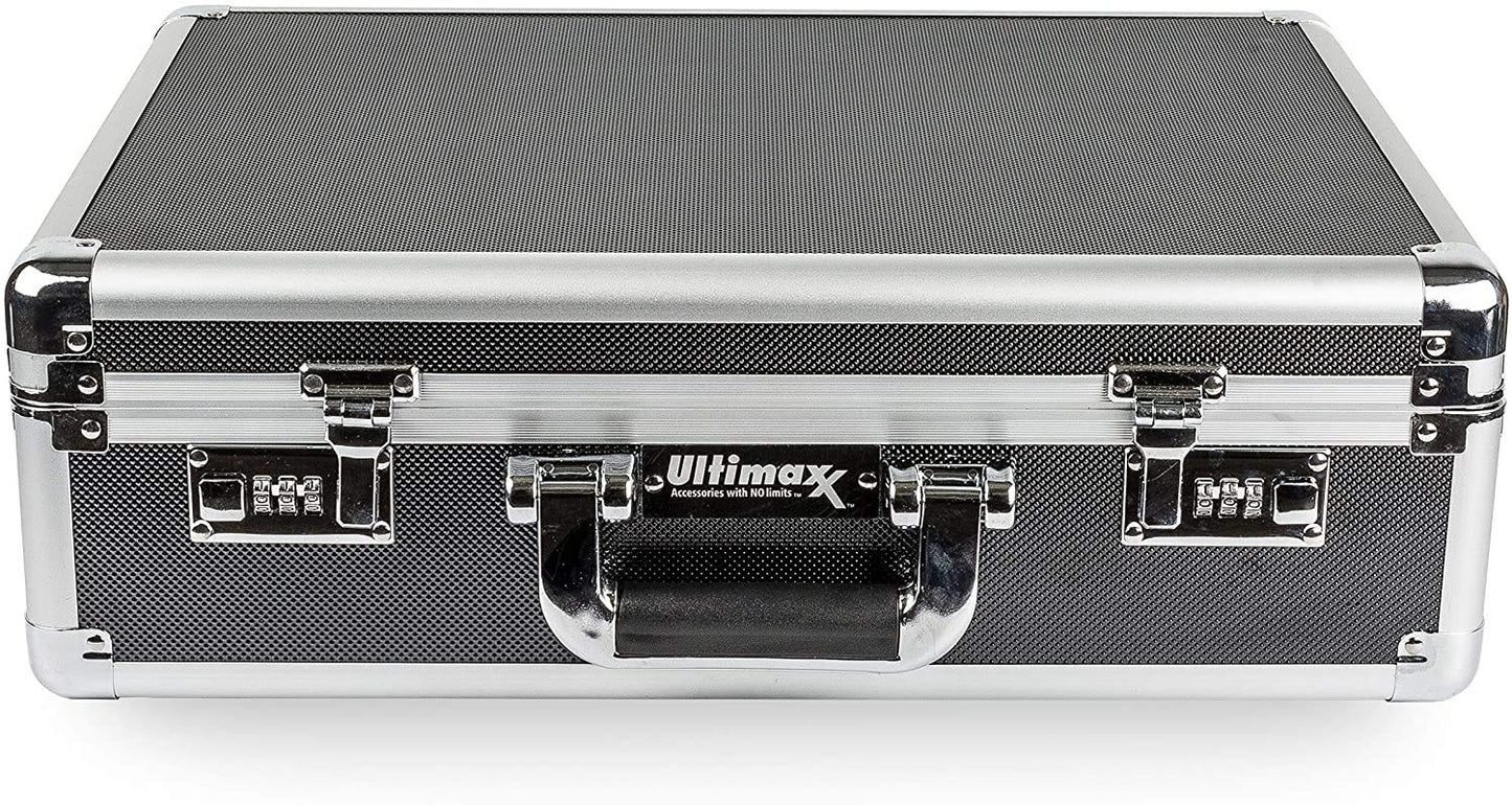 Ultimaxx Medium Aluminum Hard Case with Pre-Cut Foam for Travel and Storage of DSLRs, Gear, and Equipment for DSLR Camera & Camcorder Models from