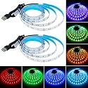 KXZM 5V USB RGB LED Strip Light USB Powered 13.2ft/4M (2pcs x 6.6ft) 240LEDs Flexible SMD 5050 with Controller Dimmable 19 Dynamic Modes 20 Static