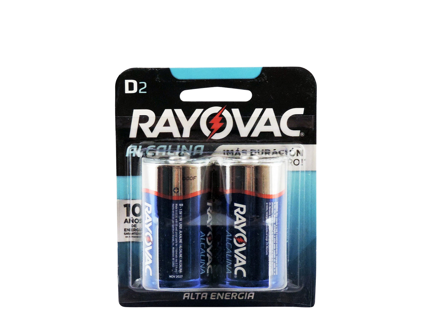 Rayovac High Energy D Batteries (2 Pack), Alkaline D Cell Batteries