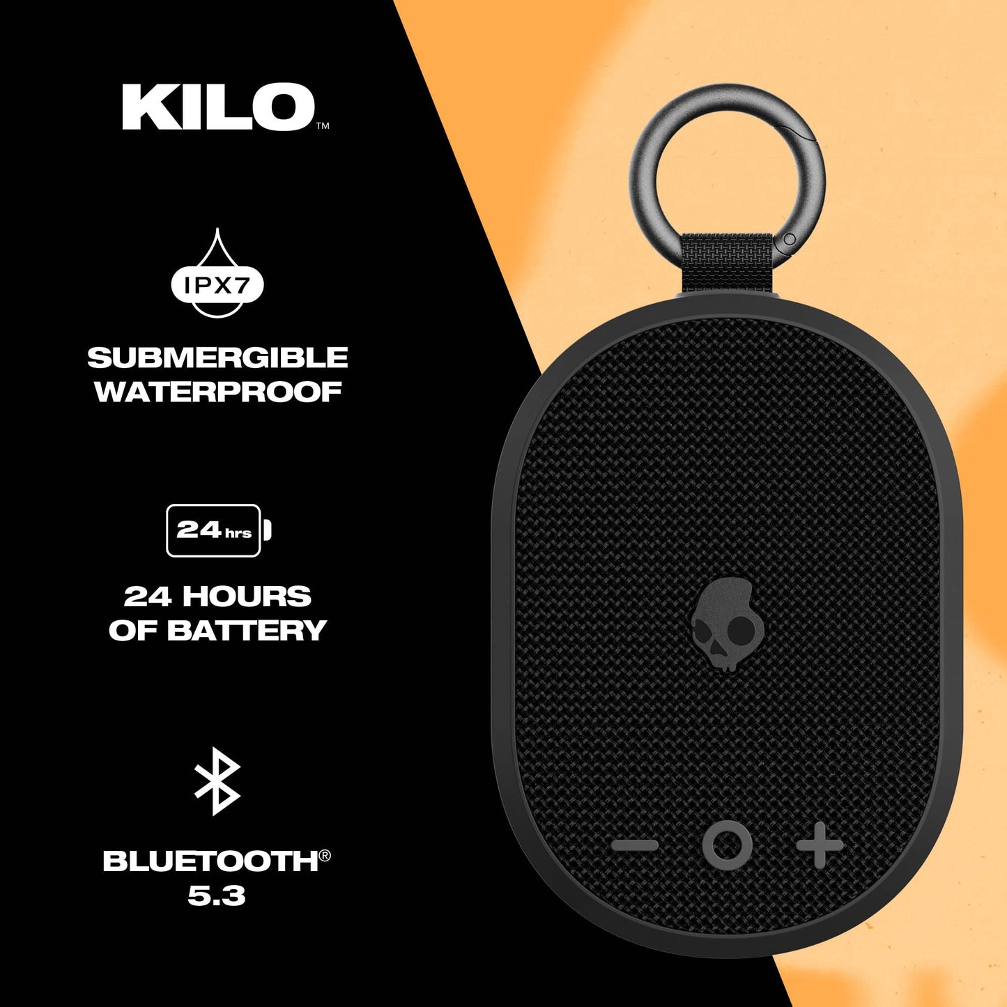 Skullcandy Kilo Wireless Bluetooth Speaker Bundle - (2) IPX7 Waterproof Mini Bluetooth Speakers with 24 Hour Battery, Downward Firing Passive
