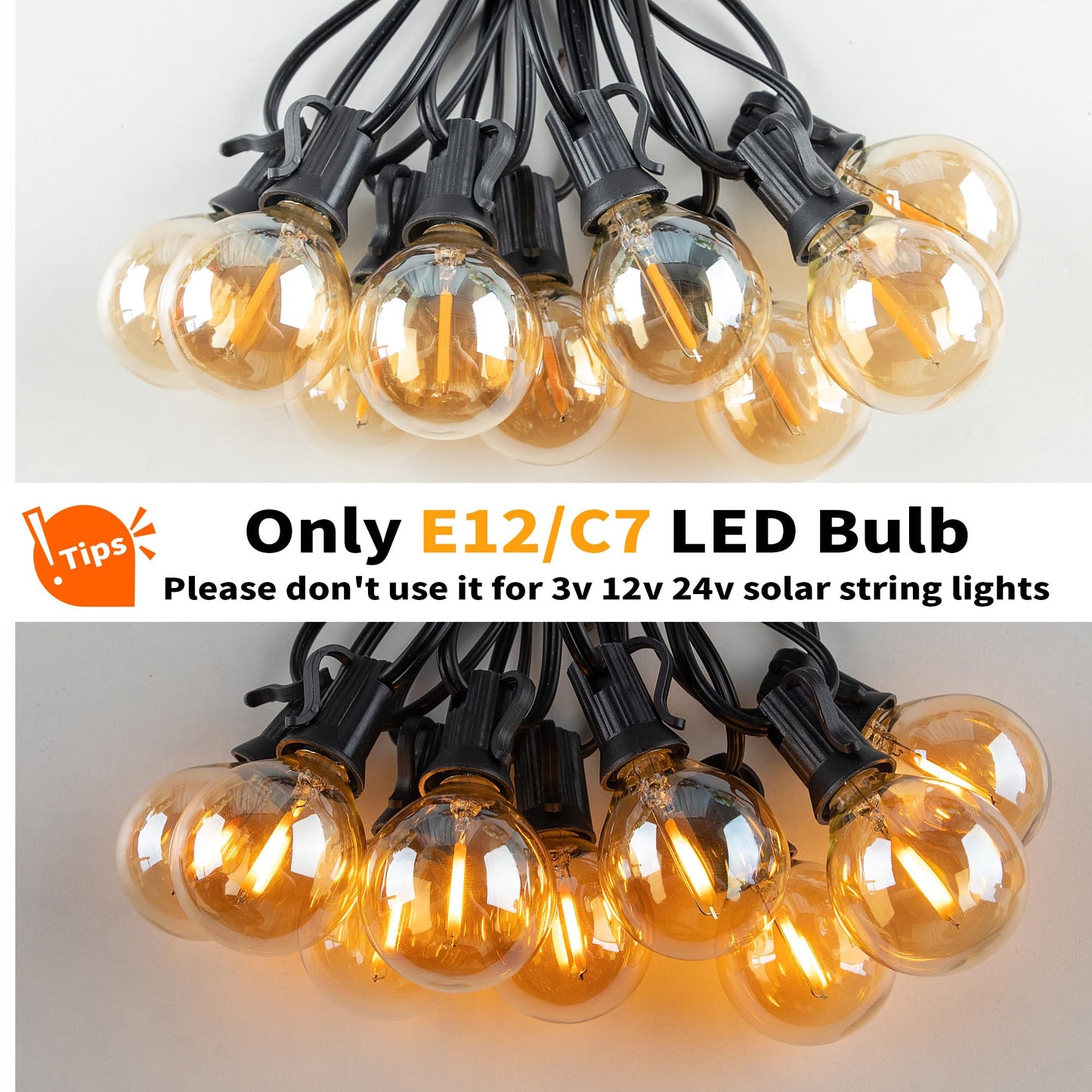 Sphoon G40 Led Replacement Light Bulbs,1W E12 Candelabra Light Bulbs,50lm