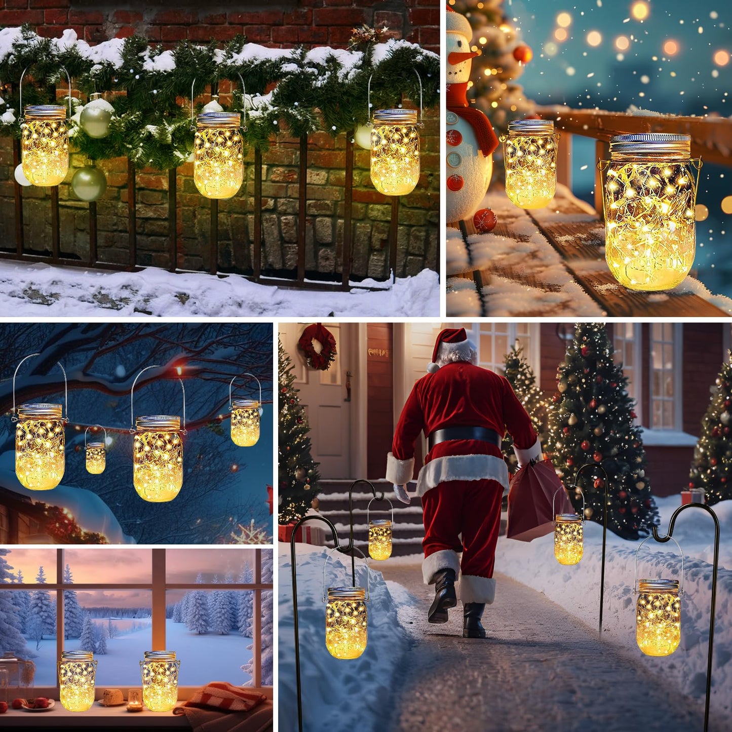 Ostritec Solar Mason Jar Lights Lids, 12 Pack 30 Led Fairy Lights(Jars Not Included), Outdoor Hanging Mason Jar Solar Lights, Fairy in a Jar Firefly