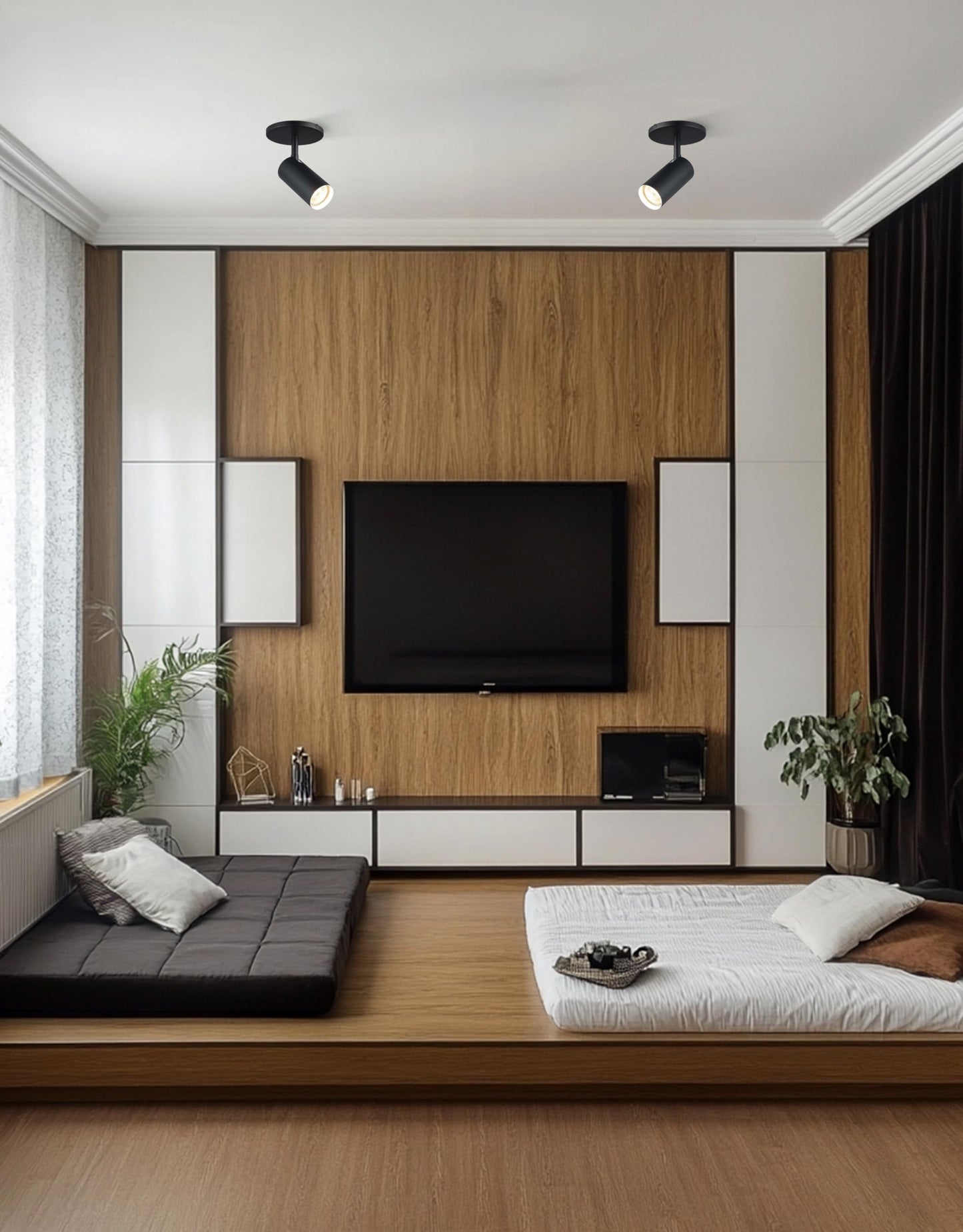 Dainolite Stanly Contemporary Adjustable Spotlight, 7.25", Matte Black, Can be Installed as Ceiling Light or Wall Light