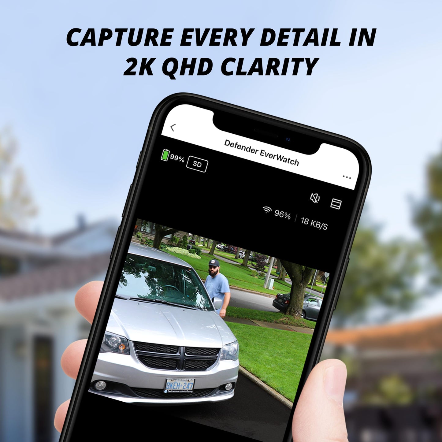 Defender Solar Powered 4K/8MP AI Everwatch Wireless Outdoor Security Camera, Battery Powered, AI Tracking, Color Night Vision, Spotlight/Siren, IP66