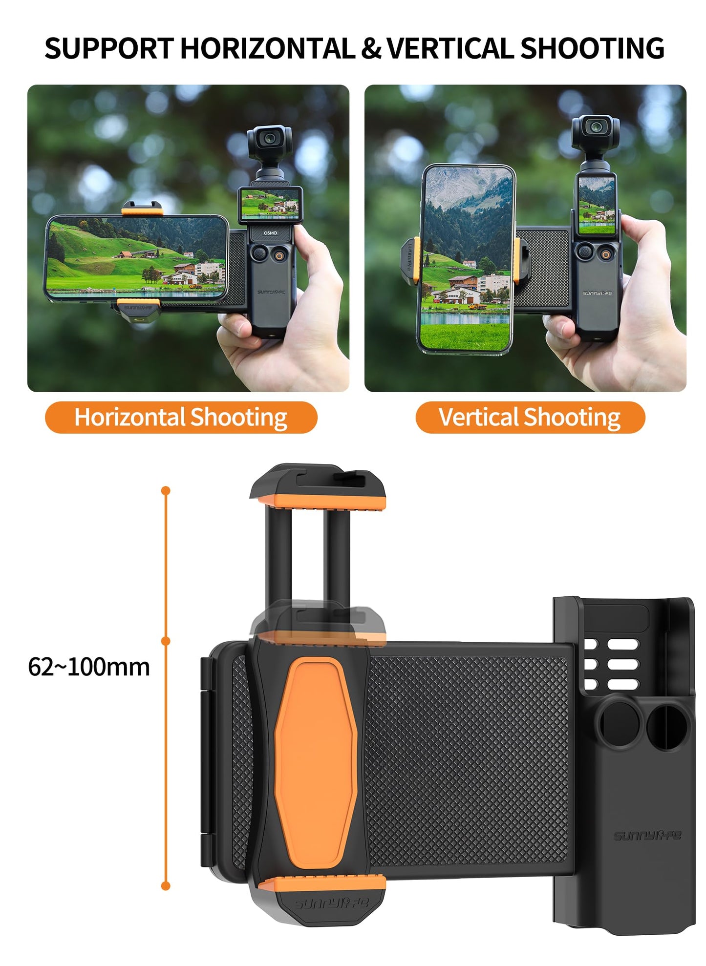LIBOQIAO Phone Holder Mount Compatible with DJI OSMO Pocket 3,Microphone Tripod Expansion Mount Extension Adapter with 1/4”Thread Screw for DJI Osmo