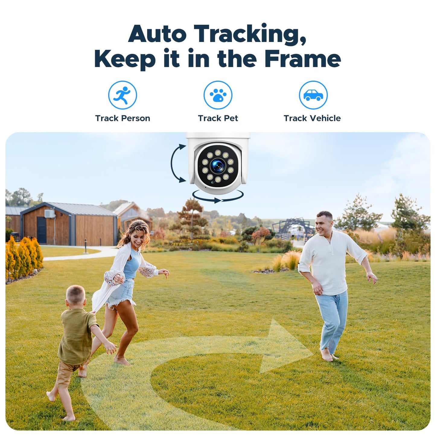 MOSBOK Home Security Camera System, 4Pcs PTZ Wireless Cameras with Auto Human/Pet/Vehicle Detection, 10CH 4K NVR with 24-7 Recording, 2-Way Audio