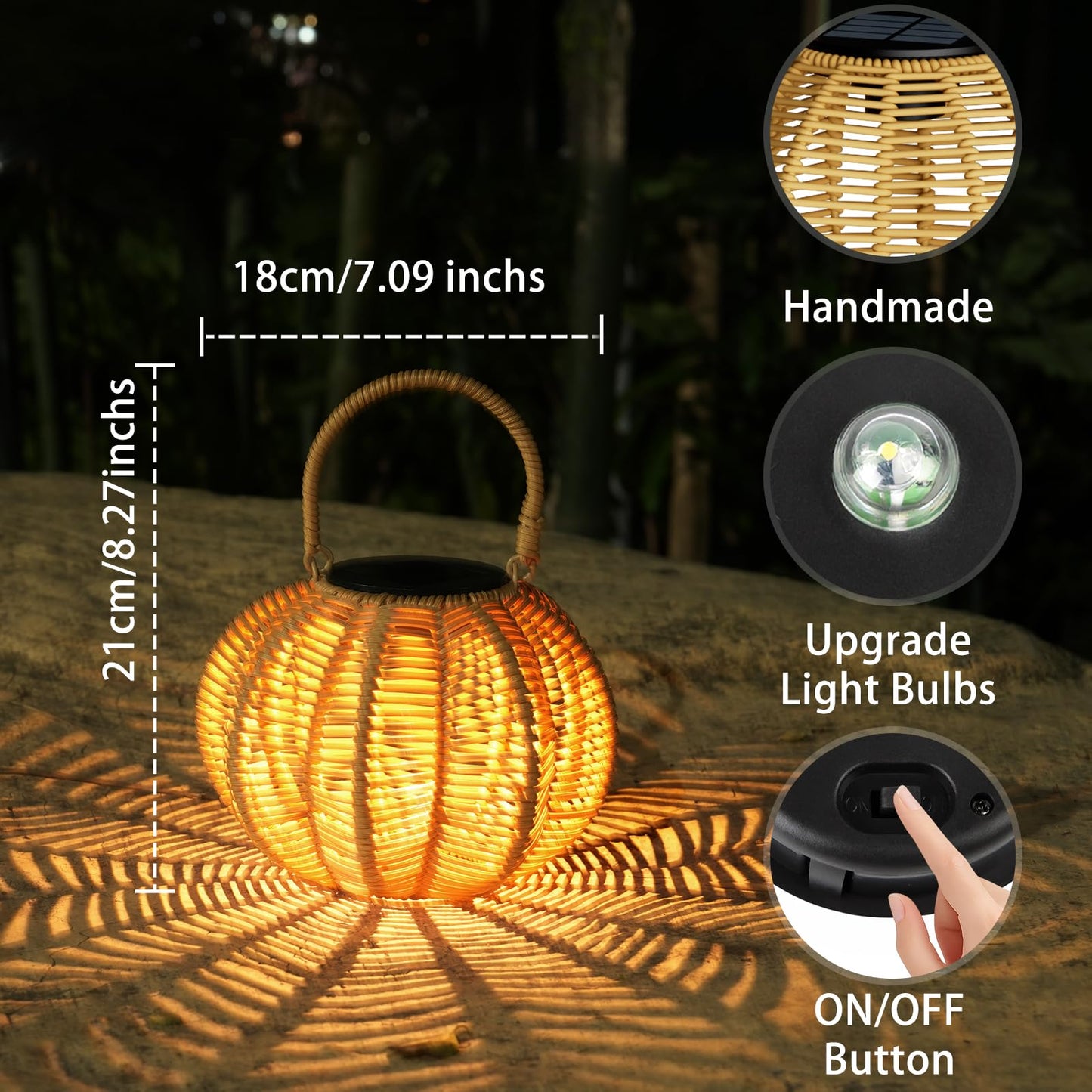 Solar Lanterns Outdoor Waterproof, KagoLing Solar Lantern Light Gifts for Women Lanterns Decorative Outdoor, Hanging Lantern for Garden, Yard, Patio