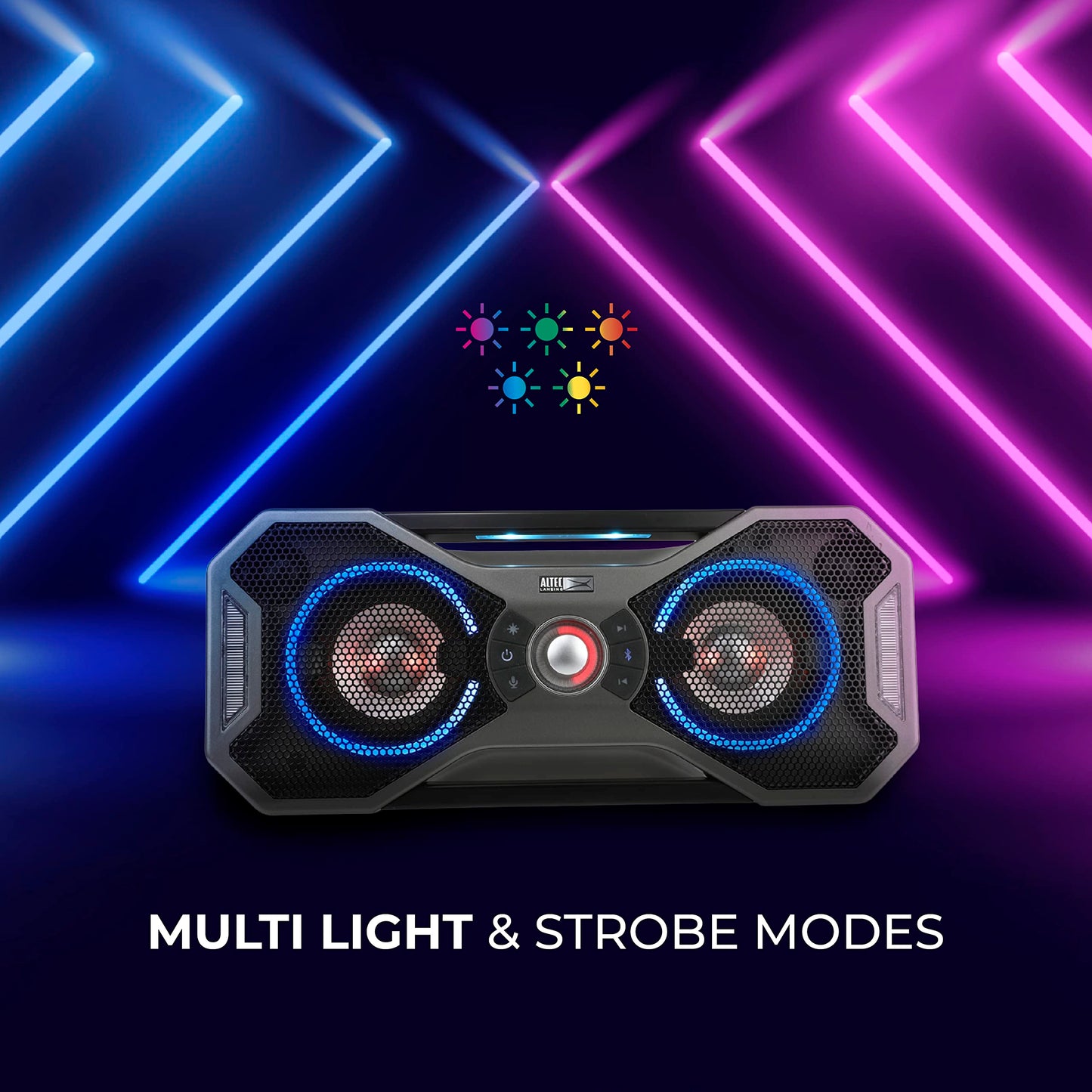 Altec Lansing Mix 2.0 - Waterproof Bluetooth Speaker with Strong Bass, Portable Speaker for Travel & Outdoor Use, 100 Foot Range & 20 Hour Playtime