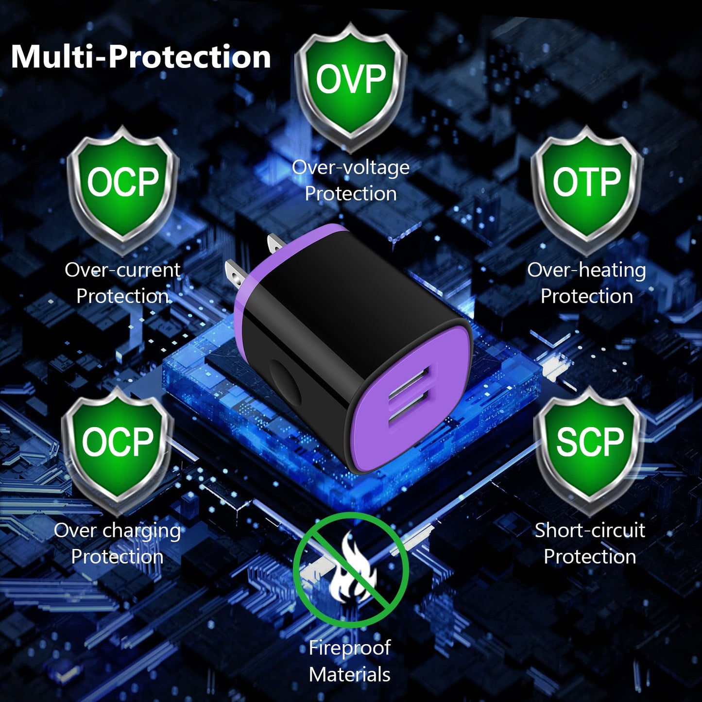 iPhone USB Wall Charger Adapter, Charger Brick, AndHot 5Pack 2.1A Dual Port Fast Charging Block Box Base Wall Plug for iPhone 17 16e 16 15 14 13 12 11