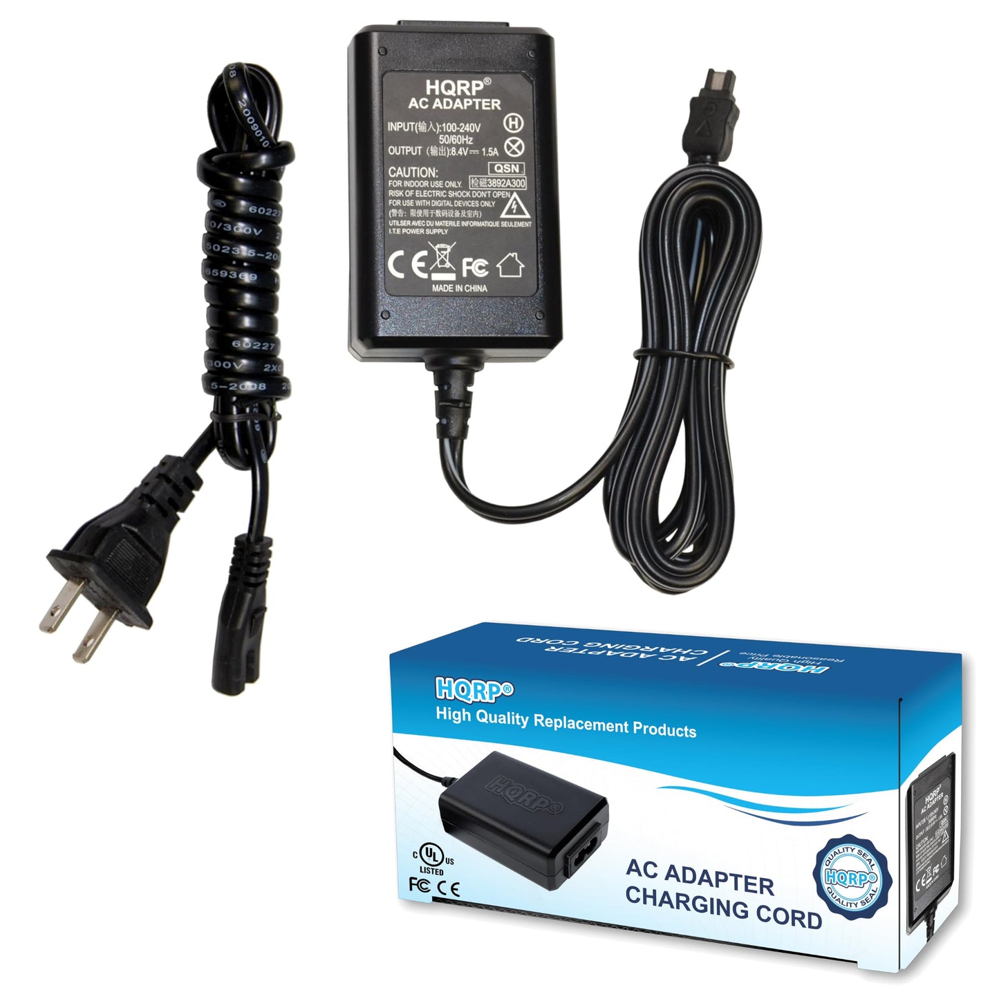 HQRP AC Adapter Charger Compatible with Sony AC-L200 HandyCam HDR-CX130 HDR-CX160 HDR-CX180 HDR-PJ10 HDR-HC28 DCR-PC55 DCR-SR20 HDR-CX500 HDR-CX505