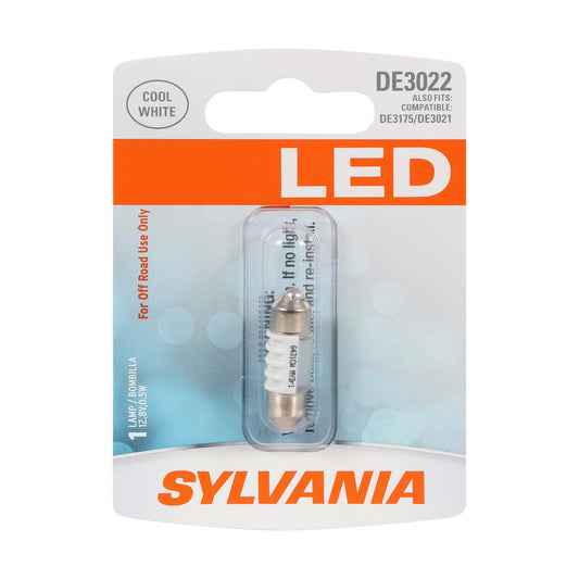 SYLVANIA DE3022 31mm Festoon LED Mini Bulb, White, 1 Bulb, Interior