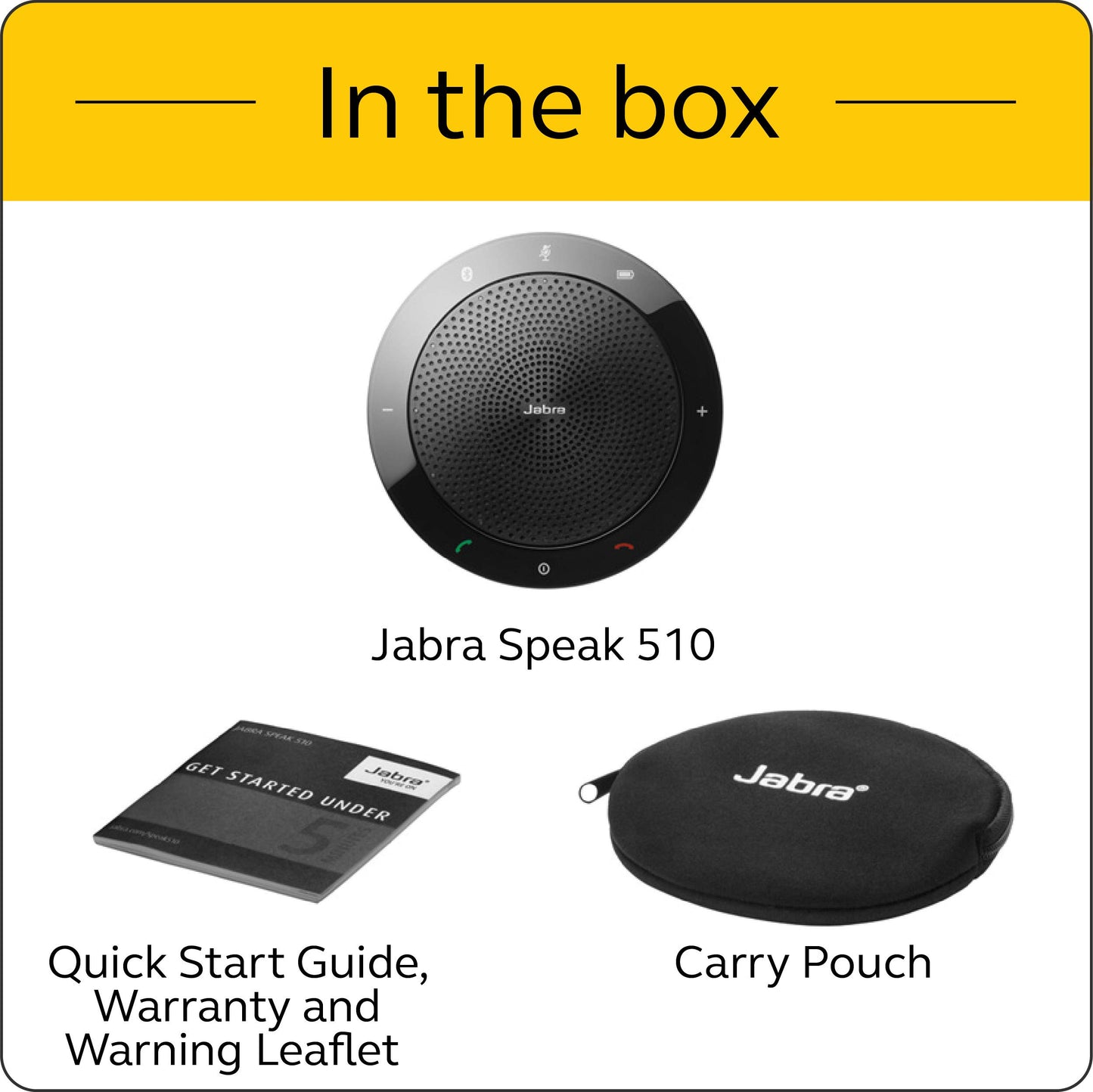 Jabra Speak 510 UC Wireless Bluetooth Speakerphone - Outstanding Sound Quality, Portable Conference Speaker for Holding Meetings Anywhere - Certified