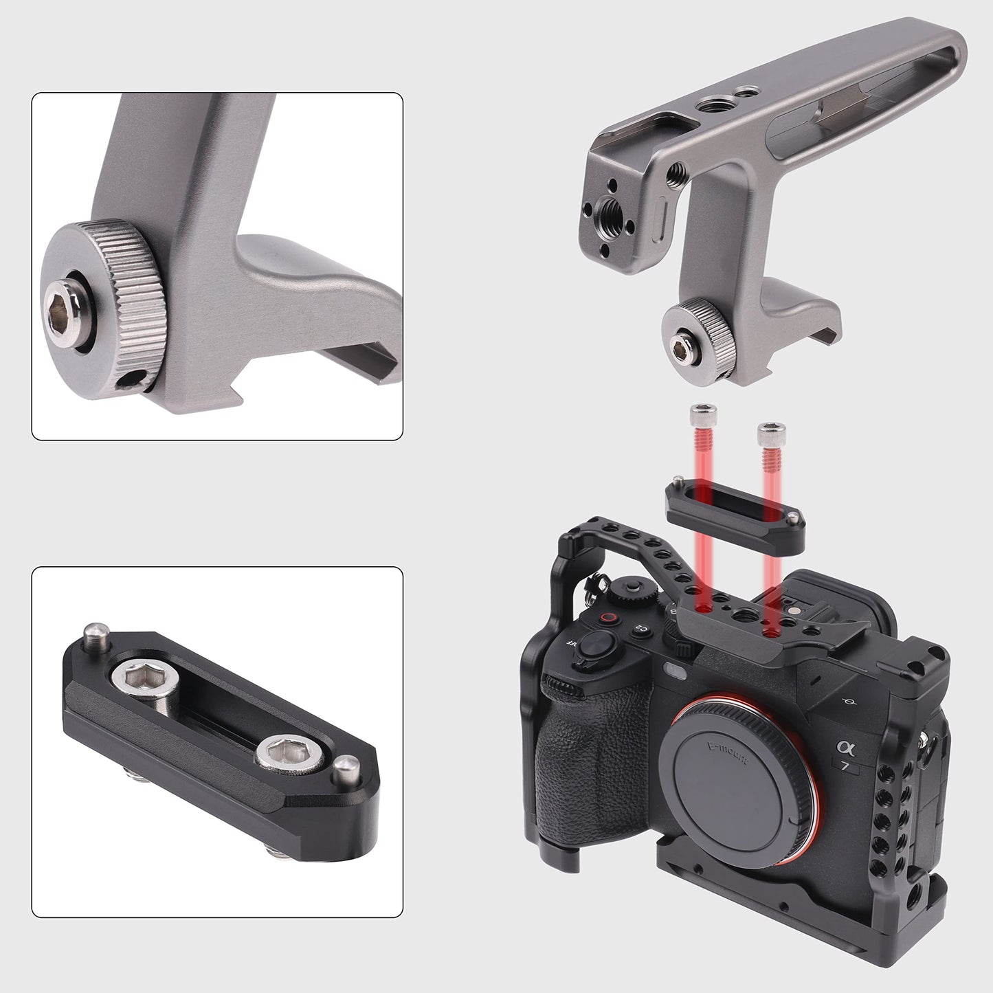 Foto4easy Universal Quick Release NATO Rail 50mm for NATO Clamp TOP Handle Camera Cage