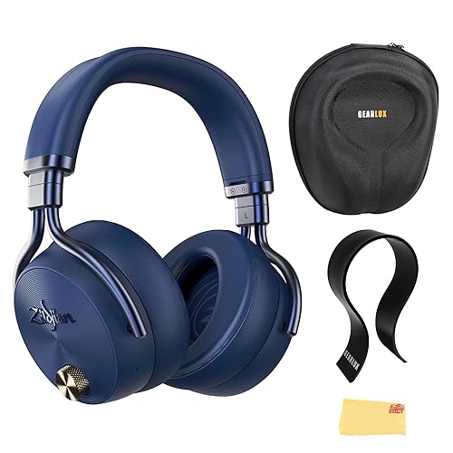 Zildjian ALCHEM-E Perfect Tune Over-Ear Headphones - Midnight Bundle with Case, Stand, and Austin Bazaar Polishing Cloth