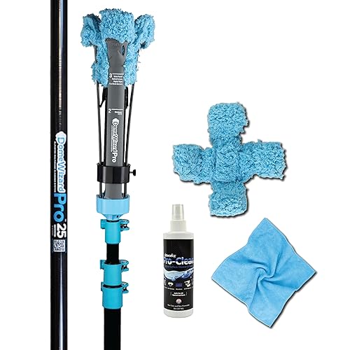 DomeWizard™ 25' Security Camera Cleaning Kit with Professional Grade Carbon Fiber Pole - Lens Cleaner for Dome, PTZ, Mini Dome & Bullet Cameras