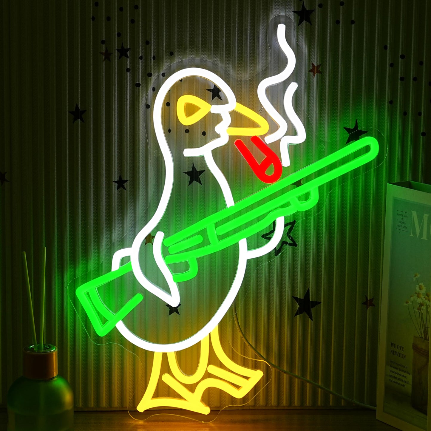 AEHEMNGZ Duck Neon Sign with Adjustable Switch Game Room Led Sign with Usb Powered Knife Neon Light Cool Animal Neon Light Sign for Home Bedroom Bar