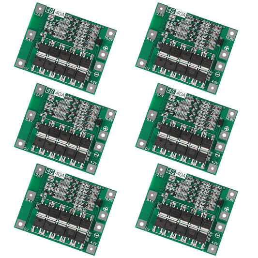 XIITIA 6pcs Enhanced 4S 40A 16.8V 18650 Lithium Battery Protection Board PCB BMS Charger Protection Circuit Balance Charging Module