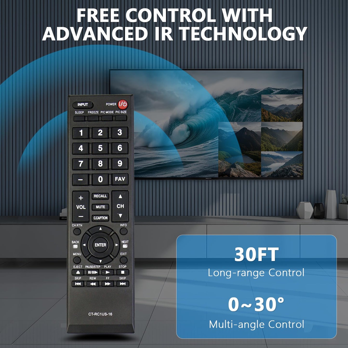 Beyution CT-RC1US-16 Replacement Remote Control Fit for Toshiba TV 43L310U 43L420U 49L310U 49L420U 55L310U 65L350U 19AV600U 19AV600UZ 19C100 19C100U