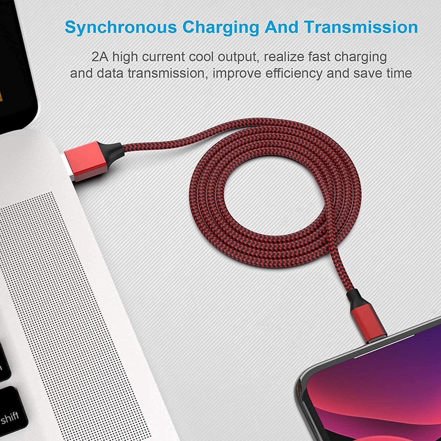 [Apple MFi Certified] 6Pack 3/3/6/6/6/10 FT iPhone Charger Nylon Braided Fast Charging Lightning Cable Compatible iPhone 14 Pro/13 mini/13/12/11 Pro…