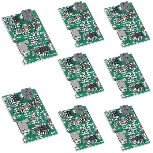 AITIAO 8Pcs 2A USB 18650 Lithium Li-ion Battery Charger Module Adjustable Boost Module DC-DC 3.7V to 5V 9V 12V Step Up Boost Module TP4056 DIY Kit…