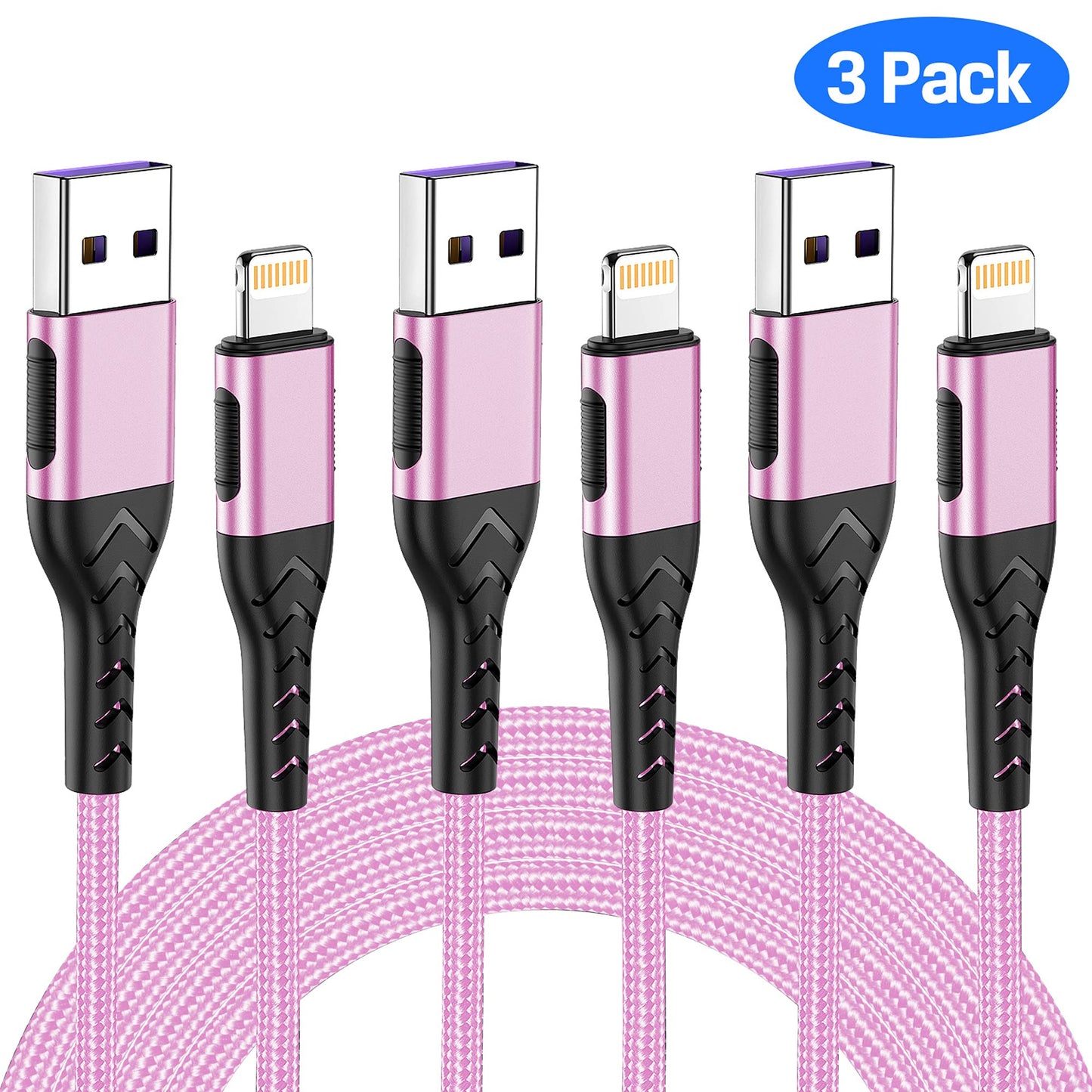 iPhone Charger, [Apple MFi Certified] 3Pack 10FT USB A Cable for Long Charger Cable, Fast iPhone Charging Cord Compatible with with iPhone Xs…
