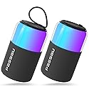 Passau Portable Bluetooth Speaker with Lights Show, 15W Loud Clear Sound, White Elephant Gifts for Adults, BT 5.4, LED Lights up Speakers Stocking