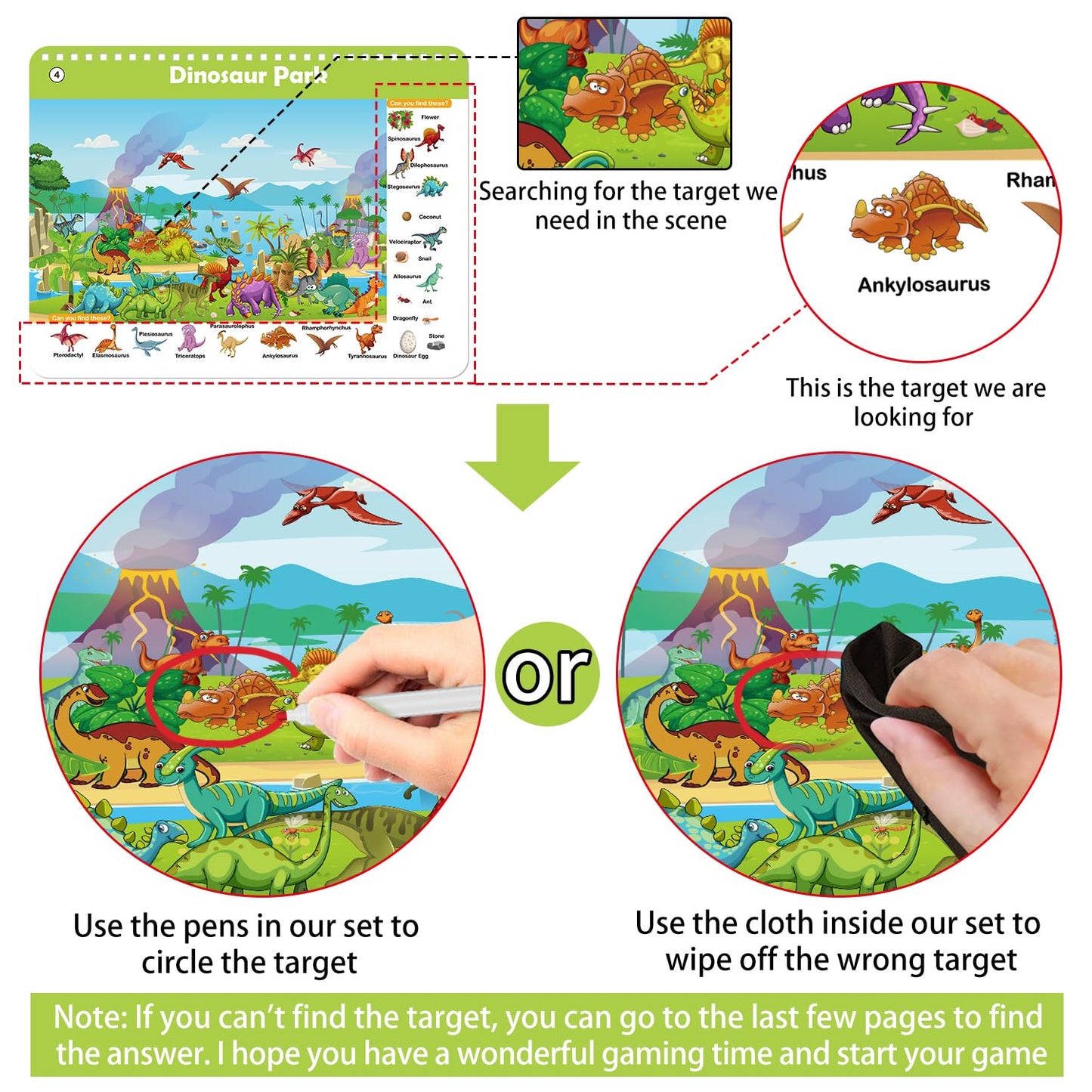 Elfew Search & Find Book for Kids Ages 3–8 – Reusable Activity Mats with 24 Themed Activities, Educational Toddler Learning & Car Toys