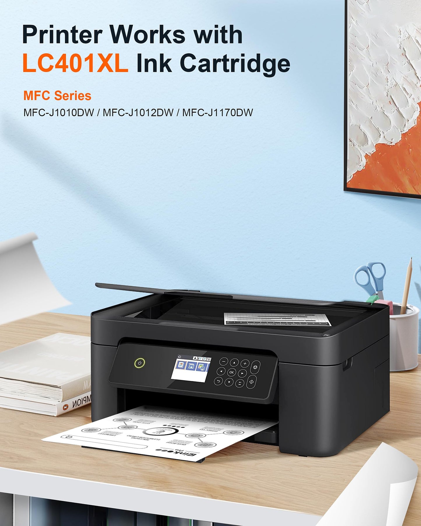 E-Z Ink Pro LC401XL Ink Cartridges Compatible for Brother LC401 XL Black LC401XL BK LC401BK LC 401 Ink Cartridges for Brother MFC-J1010DW MFC-J1012DW
