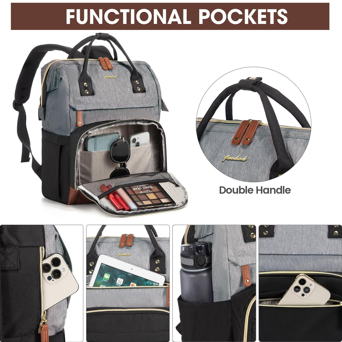 Laptop Backpack for Women Work Bag: 18'' Travel Daypack with Computer Bag