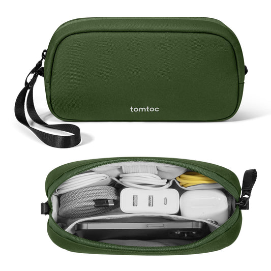 tomtoc Electronics Organizer Travel Case, Water Resistant Travel Bag Cable Organizer for Essentials, Tech Pouch Accessories Carry Storage for Cord