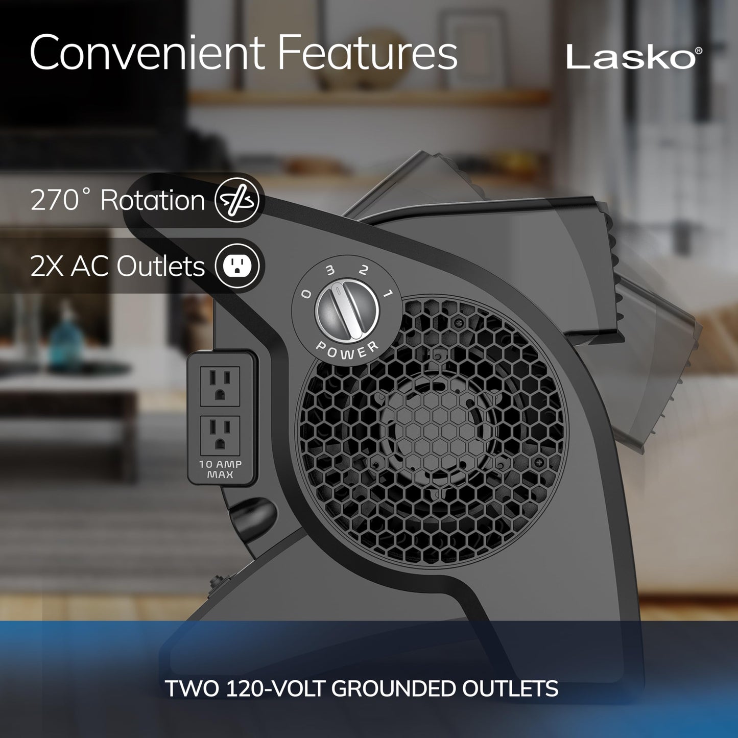 Lasko High Velocity Portable Pivoting Blower Fan - 15" - U15617 - Black