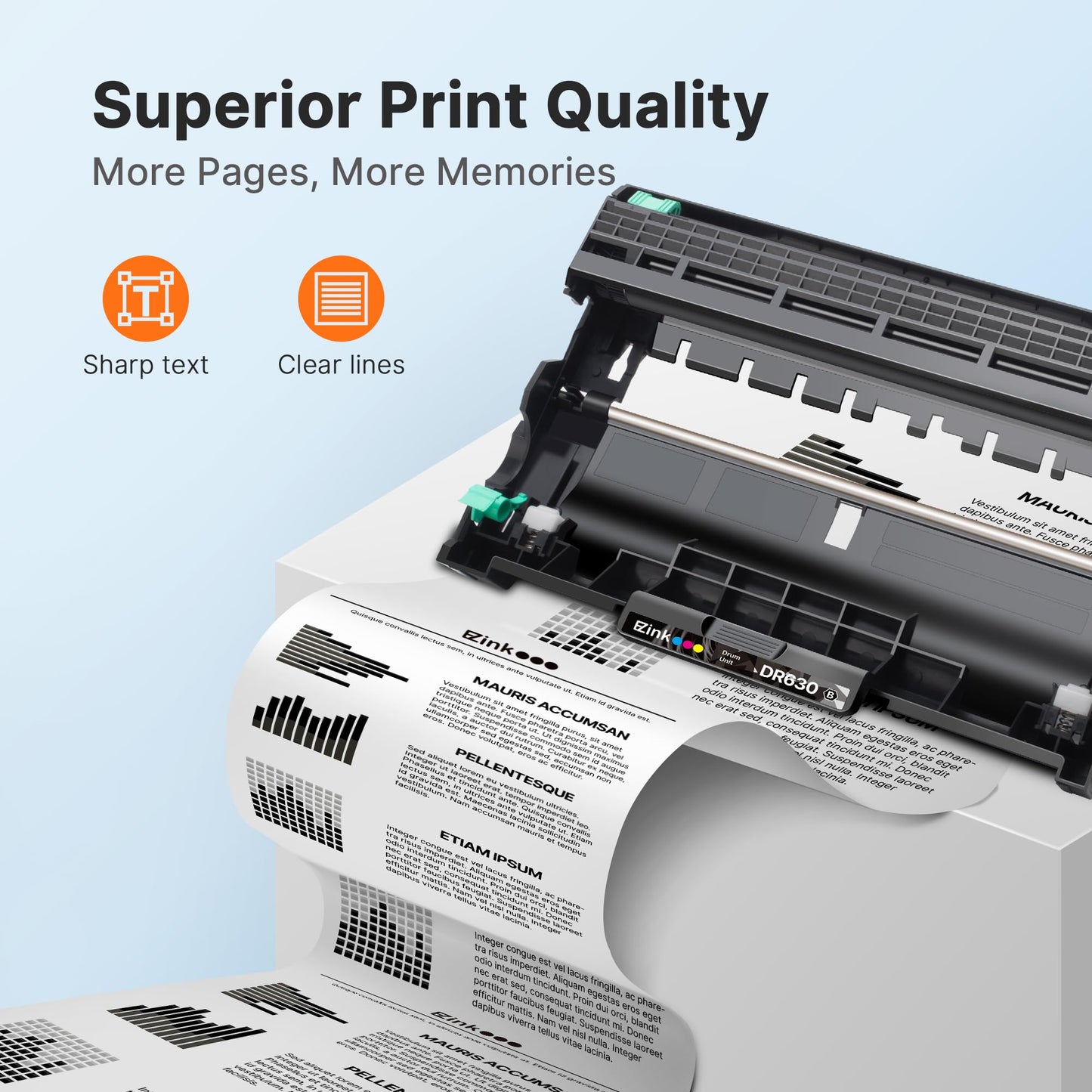 E-Z Ink Compatible Drum Unit (Not Toner) Replacement for Brother DR630 DR 630 Compatible with HL-L2300D HL-L2320D HL-L2340DW HL-L2360DW HL-L2380DW