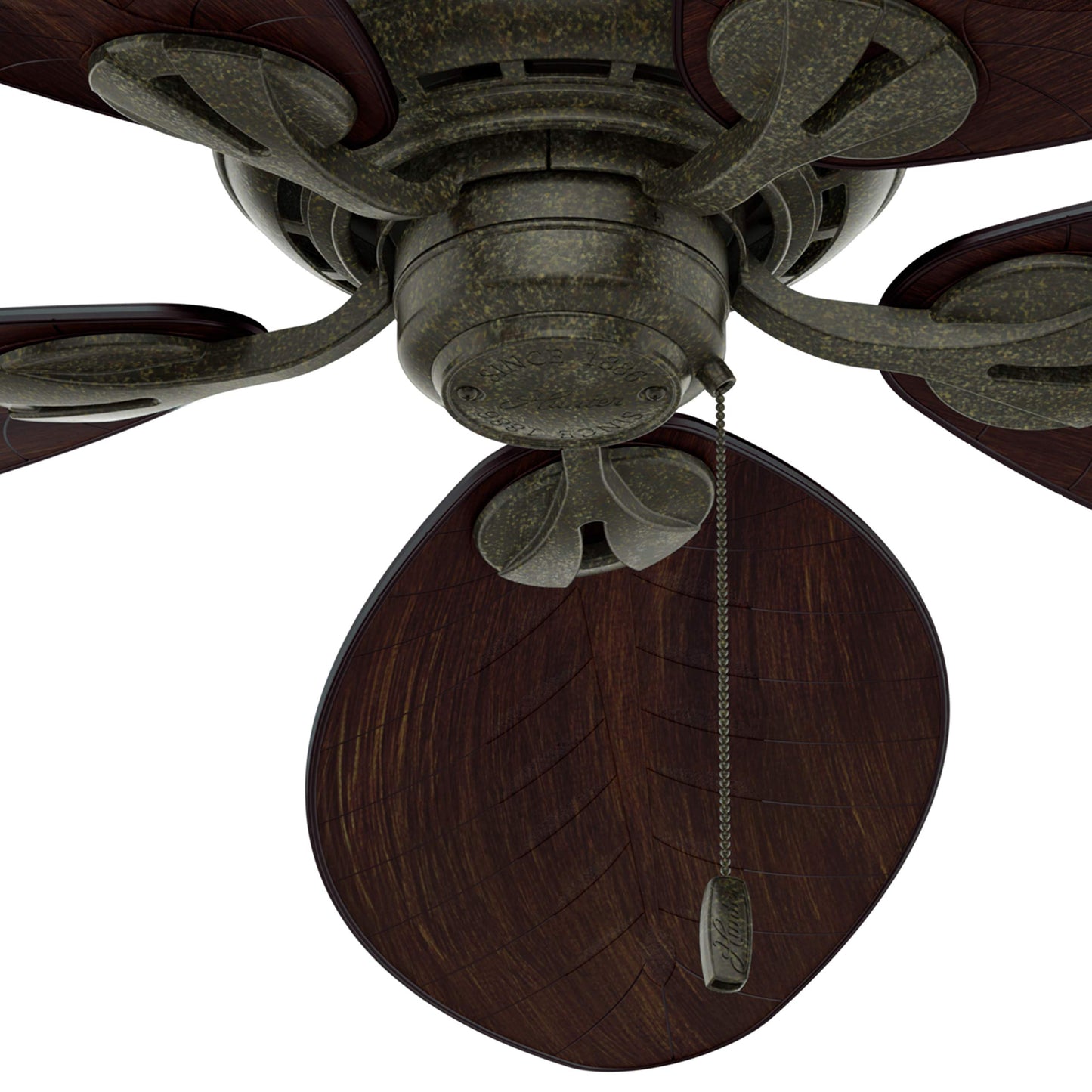 Hunter Fan 54 inch Contemporary Provencal Gold Outdoor Ceiling Fan and Pull Chain (Renewed)