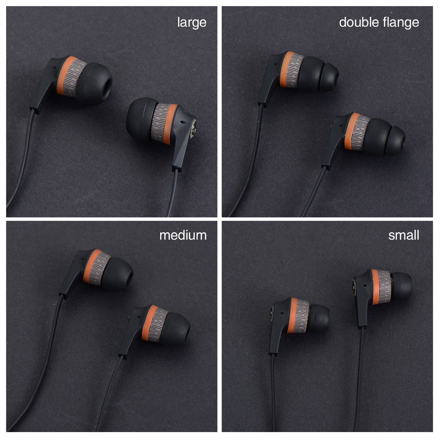 EBOOT 16 Pcs Earbud Tips Silicone Replacement, Noise Isolating Ear Bud Covers, Soft Anti-Slip Eartips, Multi Size S/M/L, Black & Clear