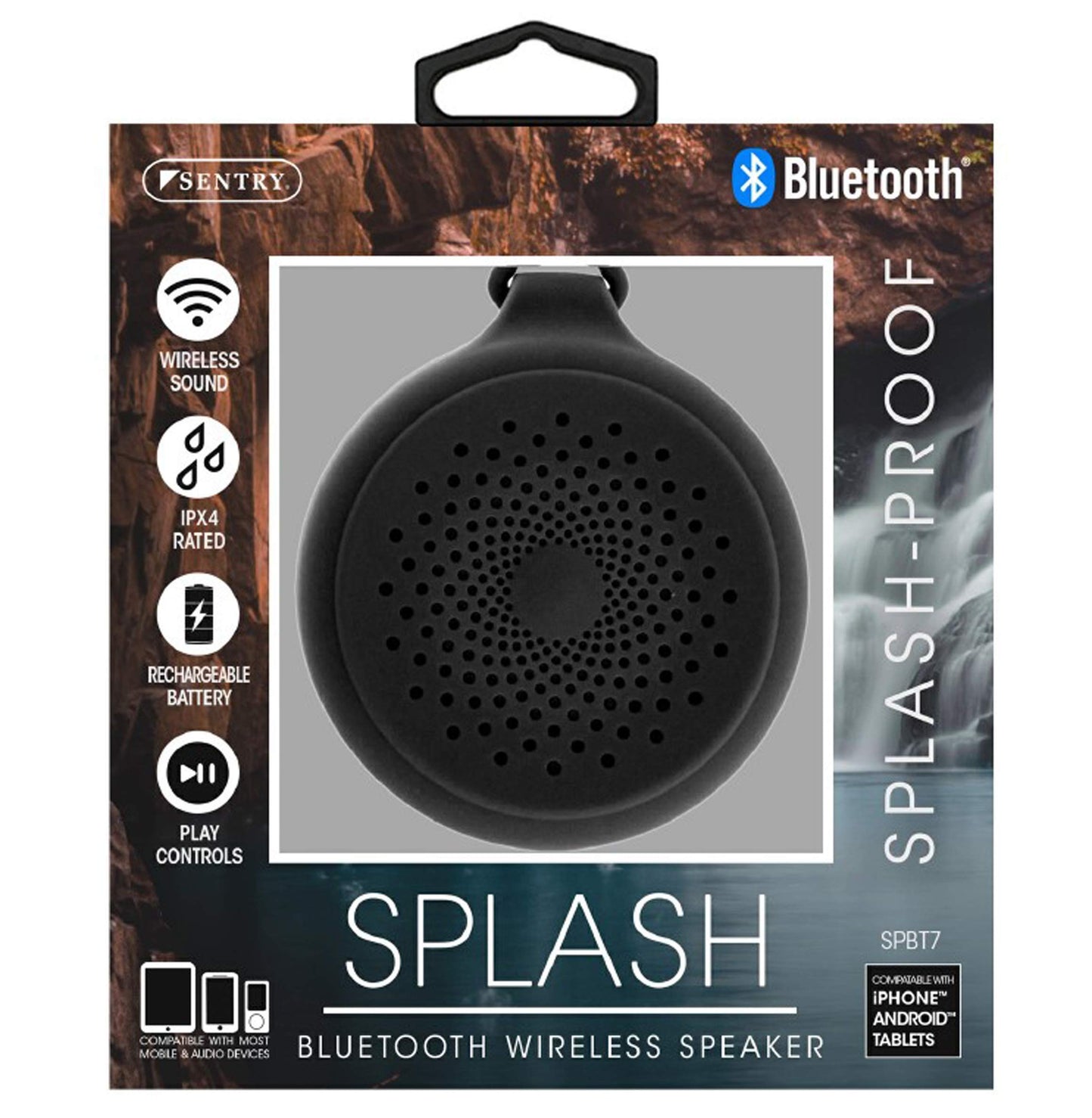 SENTRY SPBT7 Splash-Proof Wireless Bluetooth Speaker