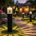 pearlstar Taller Outdoor Solar Pathway Lights Motion Sensor 4pack Large Bright 100LM Solar Landscape Lighting IP65 Waterproof for Walkway Lawn Path