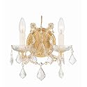 Maria Theresa 2 Light Clear Italian Crystal Gold Sconce